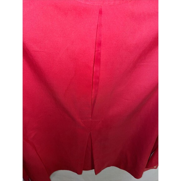 Silk Miracle Dress Shirt Women’s Size 10 Red Silk Blend Button Up Long Sleeve - Picture 12 of 12